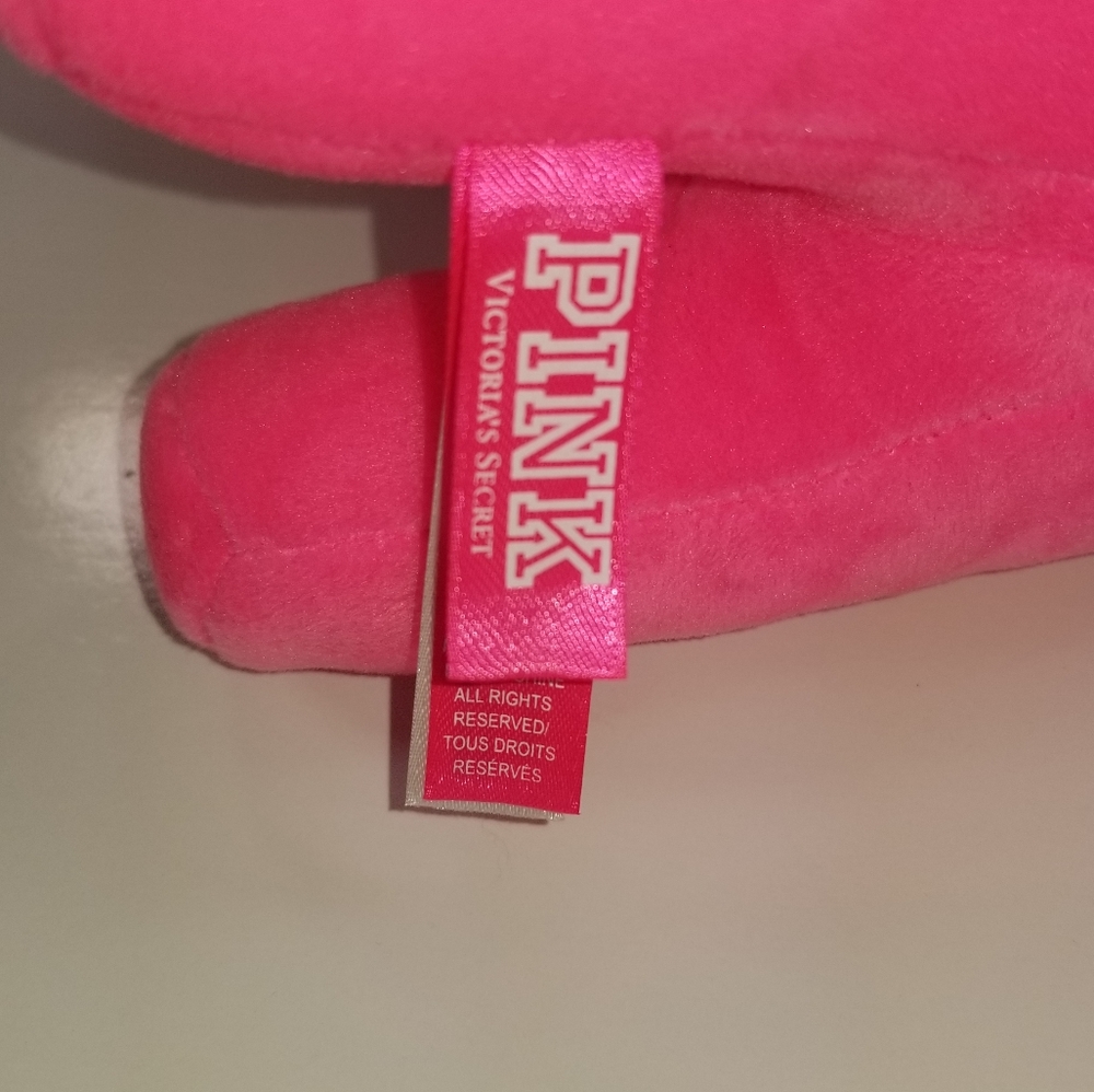 PINK Victoria's Secert Pink Nation Limited Edition Pink & Silver Plush Dog - Picture 6 of 9